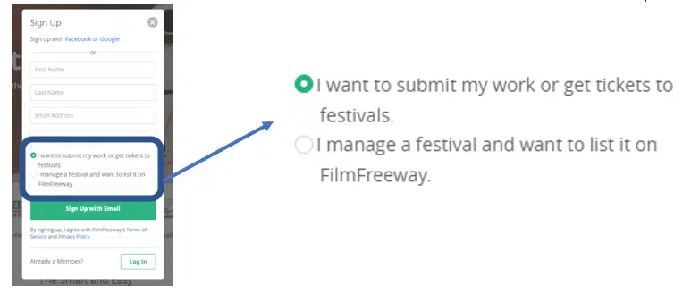 FilmFreeway submissions